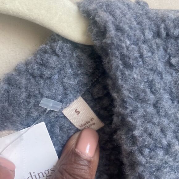 Soft Surroundings Gray Sherpa Vest S - Picture 7 of 8